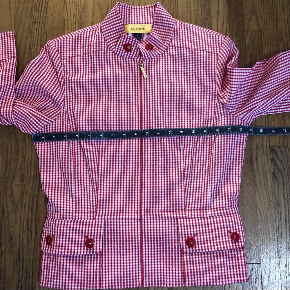 St. John Gingham Suit Jacket Size 6 - Picture 8 of 8